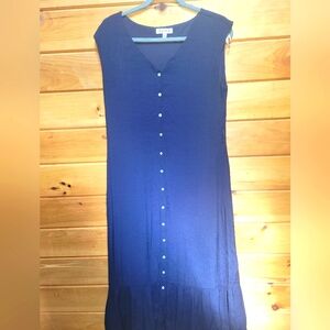 *** Nanette Button Down Midi Dress In Navy Blue Size 10 preloved